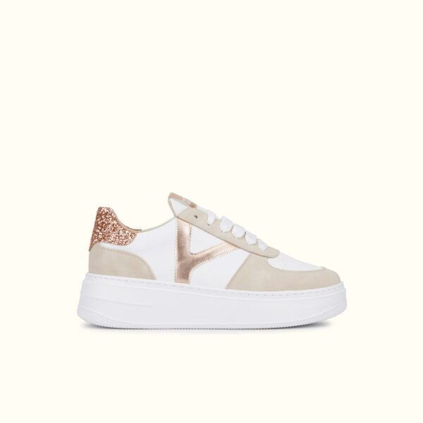 Sneakers donna color Nude white cipria