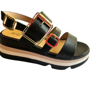 Sandalo Keys con tomaia in ecopelle nero