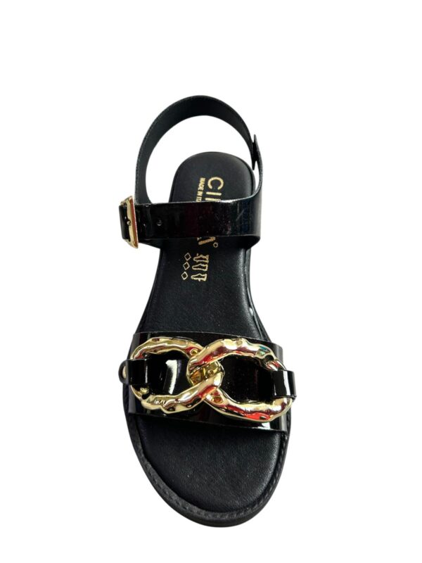 Sandalo in pelle nero donna - immagine 2