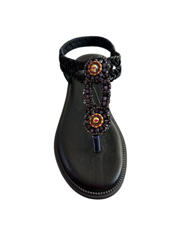 Sandalo in pelle colore  Nero - immagine 2