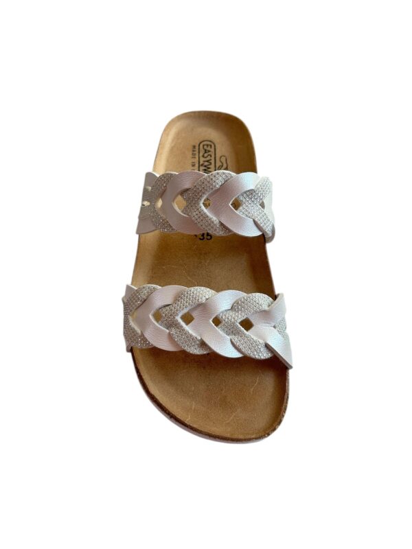 Ciabatta stile Birkenstock in ecopelle Easywalk Bianco - immagine 2