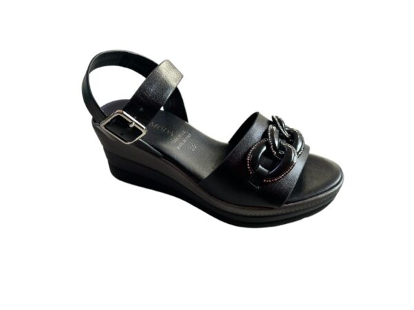 Sandalo linea comfort con strass Nero
