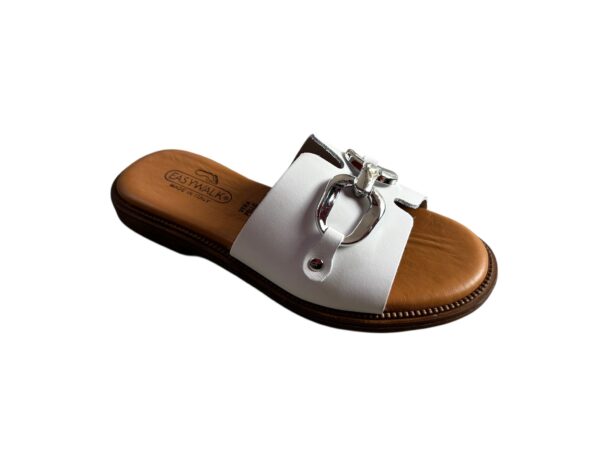 Sandalo in pelle bianco donna.