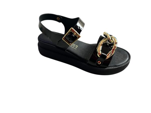 Sandalo in pelle nero donna
