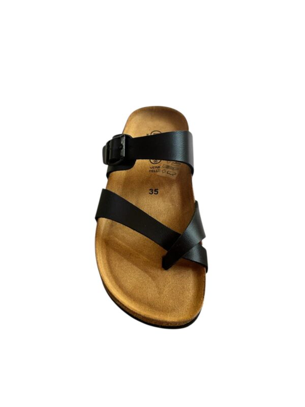 Ciabatta infradito stile birkenstock Nero - immagine 3