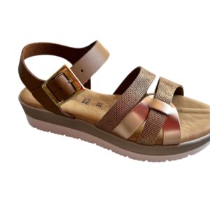 Sandalo in ecopelle colore marrone/carne