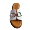 Sandalo in pelle bianco donna. - immagine 3
