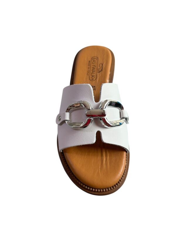 Sandalo in pelle bianco donna. - immagine 3