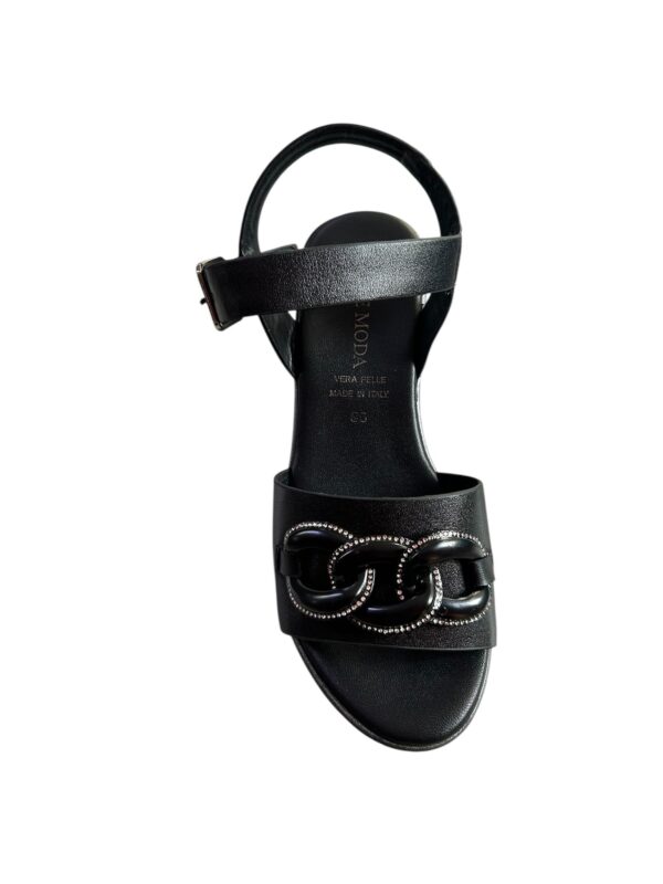 Sandalo linea comfort con strass Nero - immagine 3