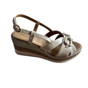 Sandalo Space Moda linea comfort colore avorio e oro