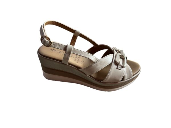 Sandalo Space Moda linea comfort colore avorio e oro