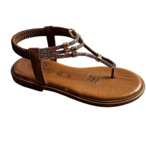 Sandalo infradito color cuoio Donna
