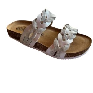 Ciabatta stile Birkenstock in ecopelle Easywalk Bianco