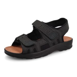 Sandalo da uomo in microfibra elastica NERO