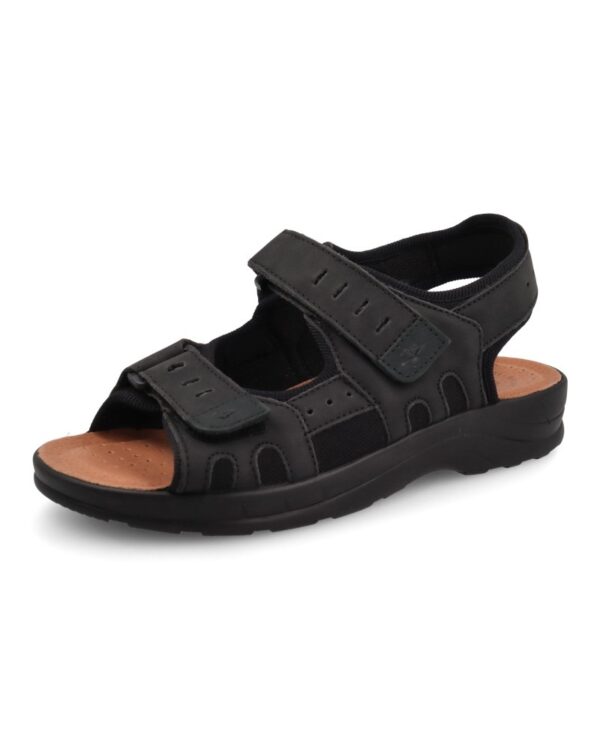 Sandalo da uomo in microfibra elastica NERO
